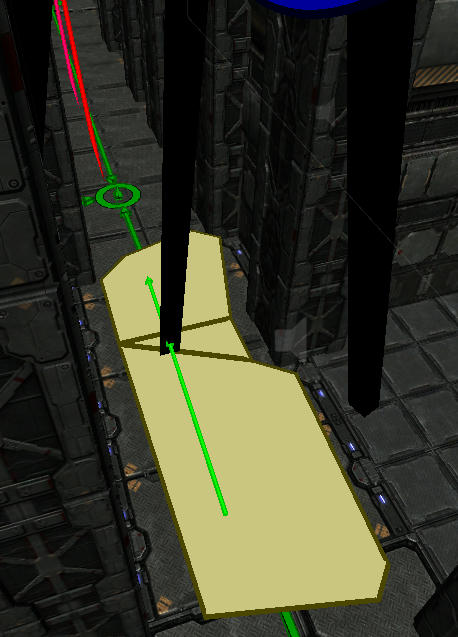 Draw Paths shows that the chosen route goes a floor below